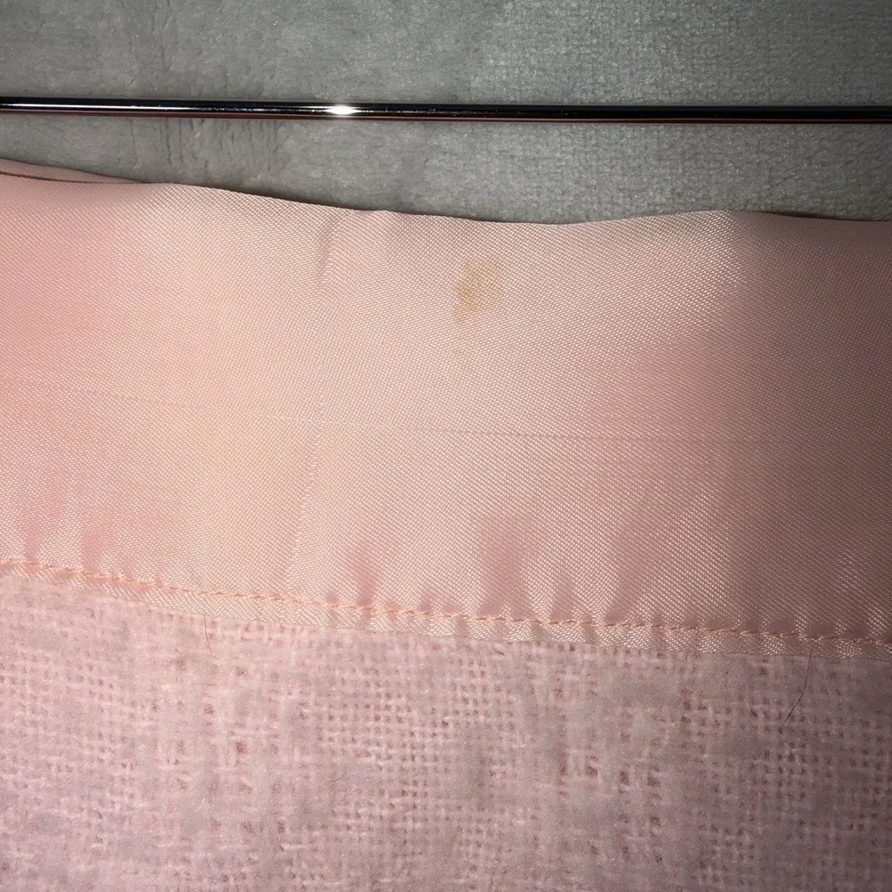 Vtg!‎ Satin Trim Baby Blanket Pink Waffle with Bow 40